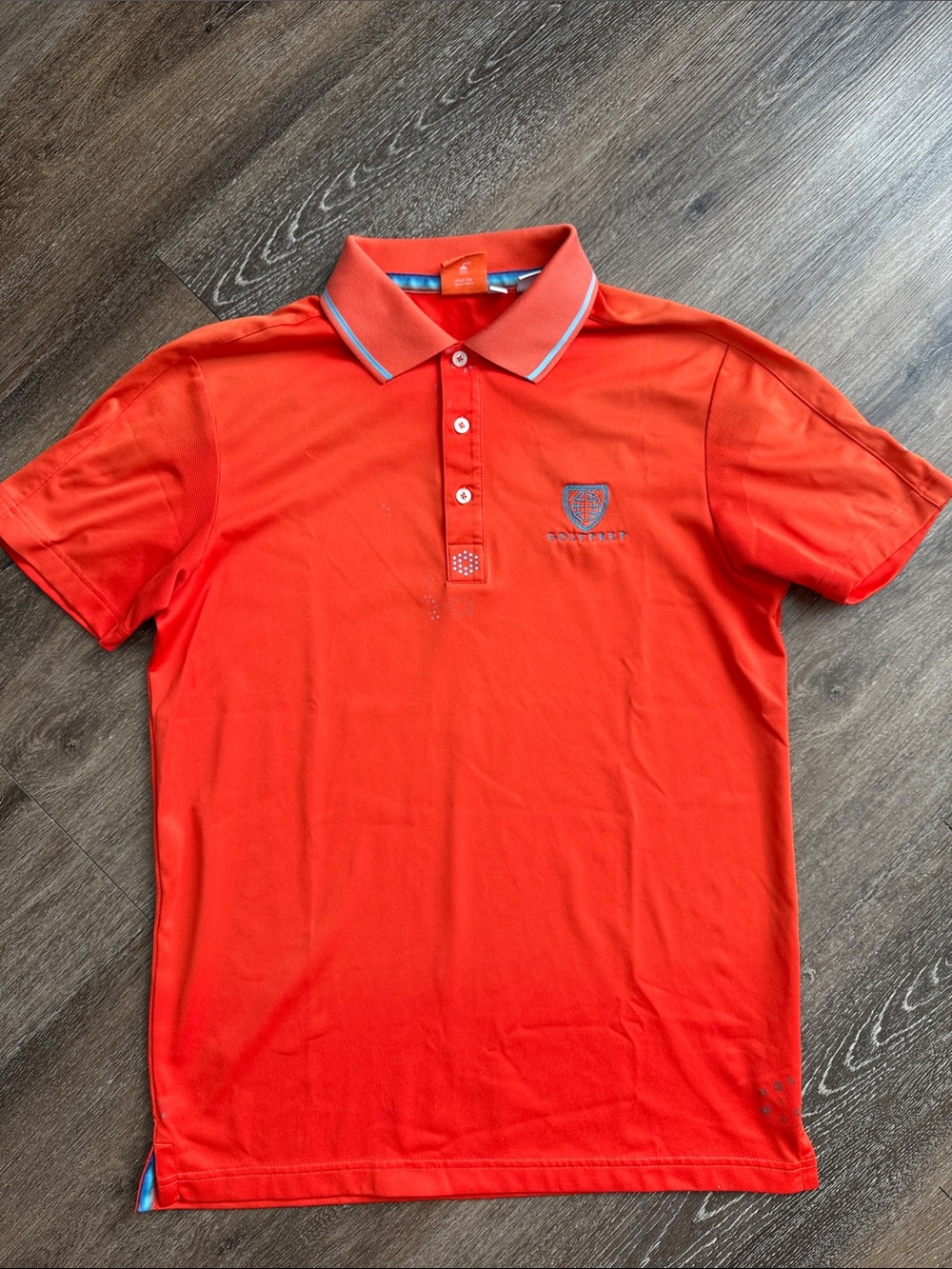 Puma Orange Polo for Golf with Contrast Trim